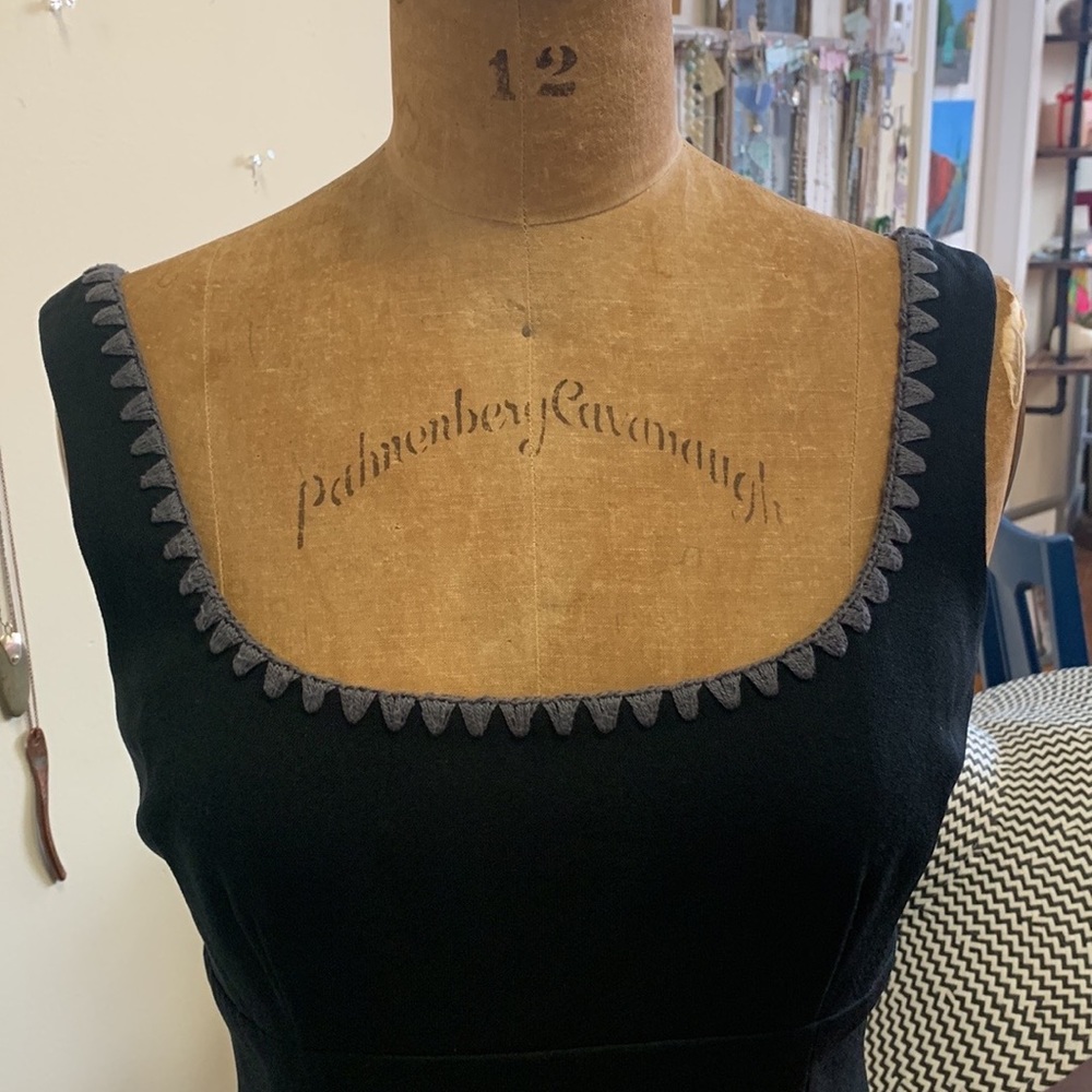 NANETTE LEPORE Sleeveless Dress Black with Gray Trim Size Small